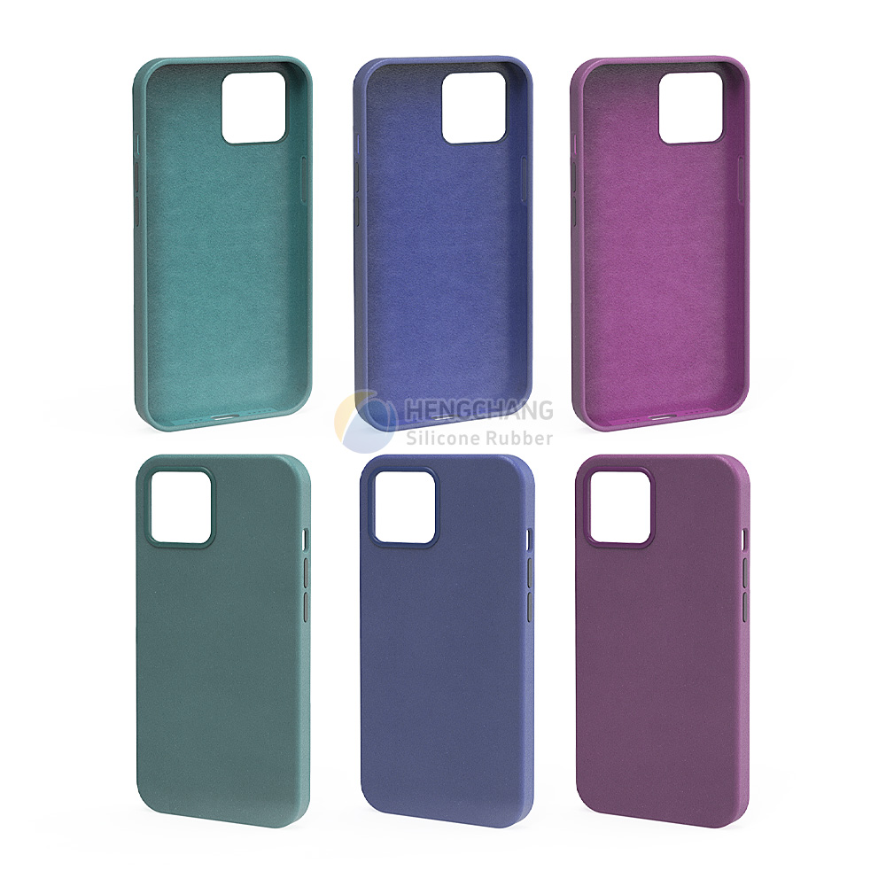 plastic-liquid silicone overmolded phone cases with flocking fabric-4