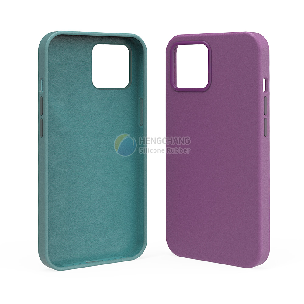 plastic-liquid silicone overmolded phone cases with flocking fabric-5