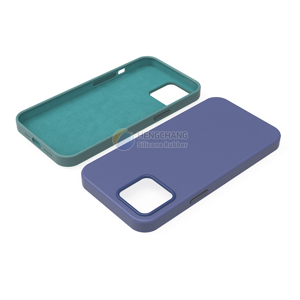plastic-liquid silicone overmolded phone cases with flocking fabric-6