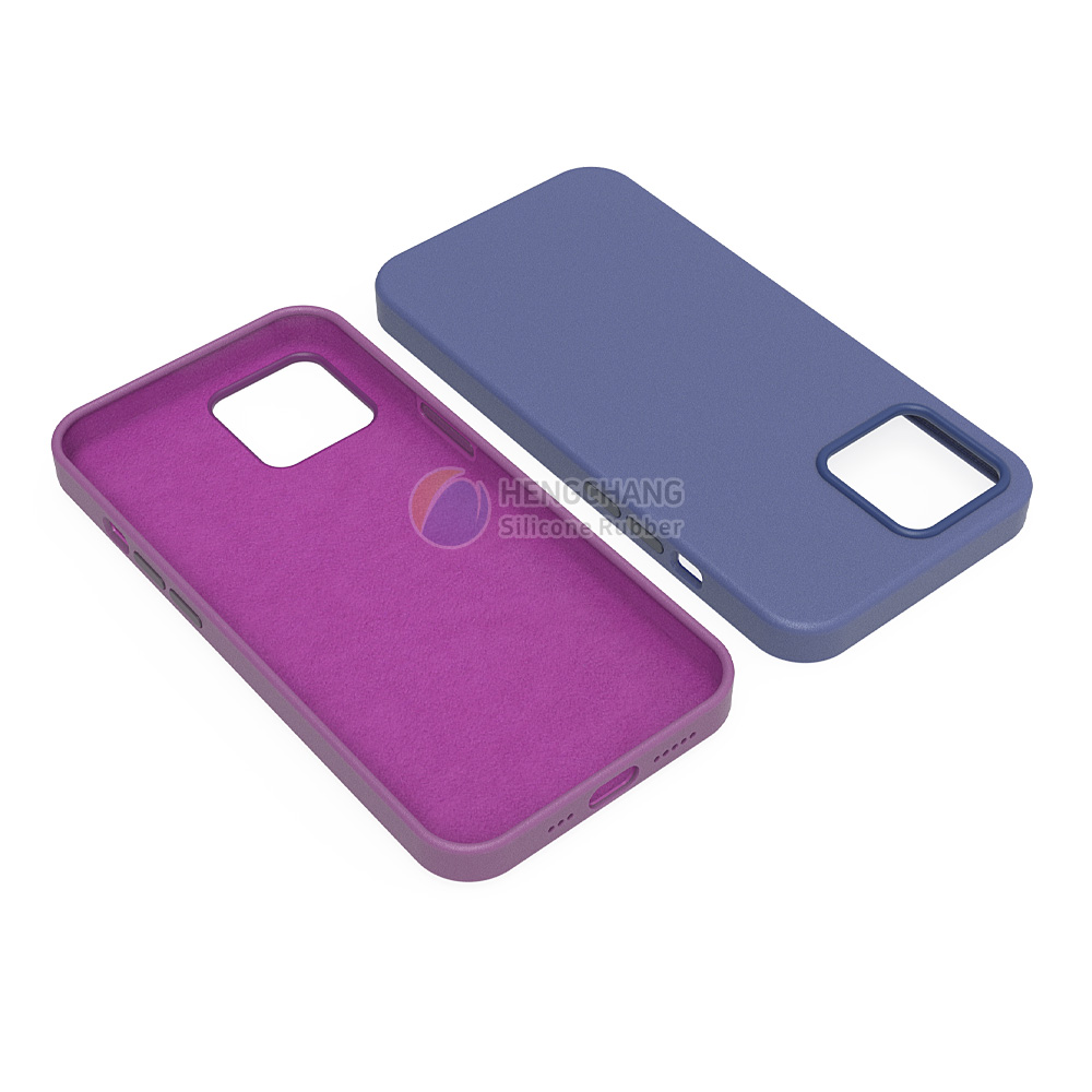 plastic-liquid silicone overmolded phone cases with flocking fabric-8