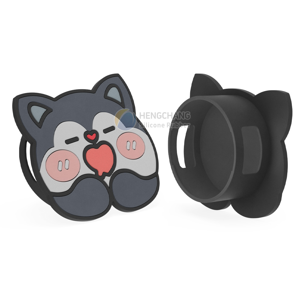 Custom soft PVC + silicone protective case with cartoon pattern