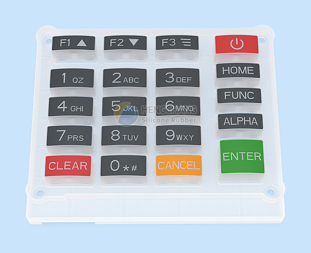 Semi-transparent light-guiding silicone keys for POS keyboard-11
