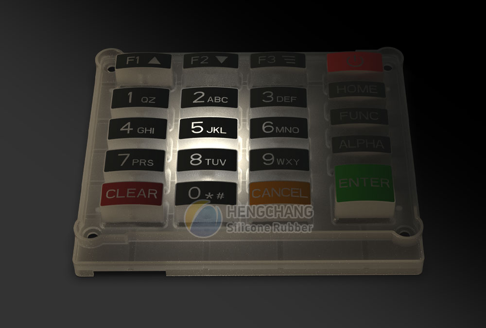 Semi-transparent light-guiding silicone keys for POS keyboard-2