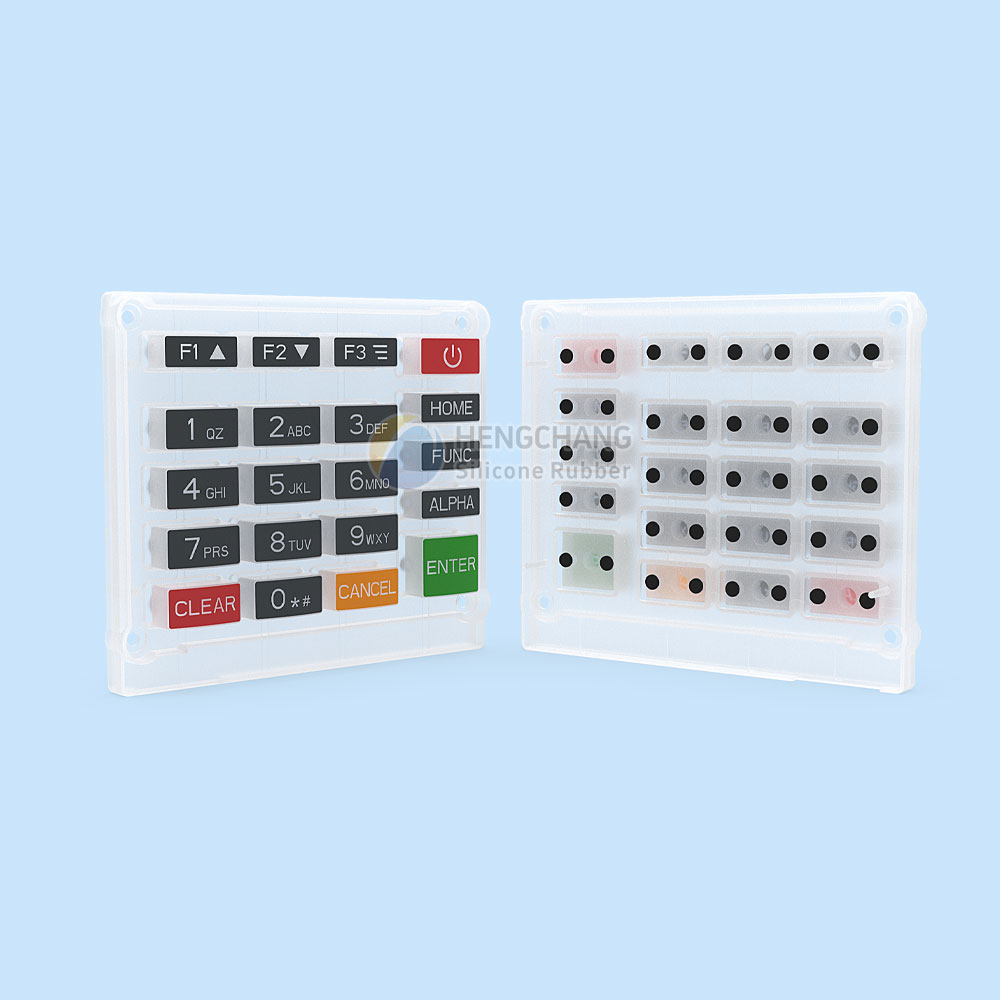 Semi-transparent light-guiding silicone keys for POS keyboard-3