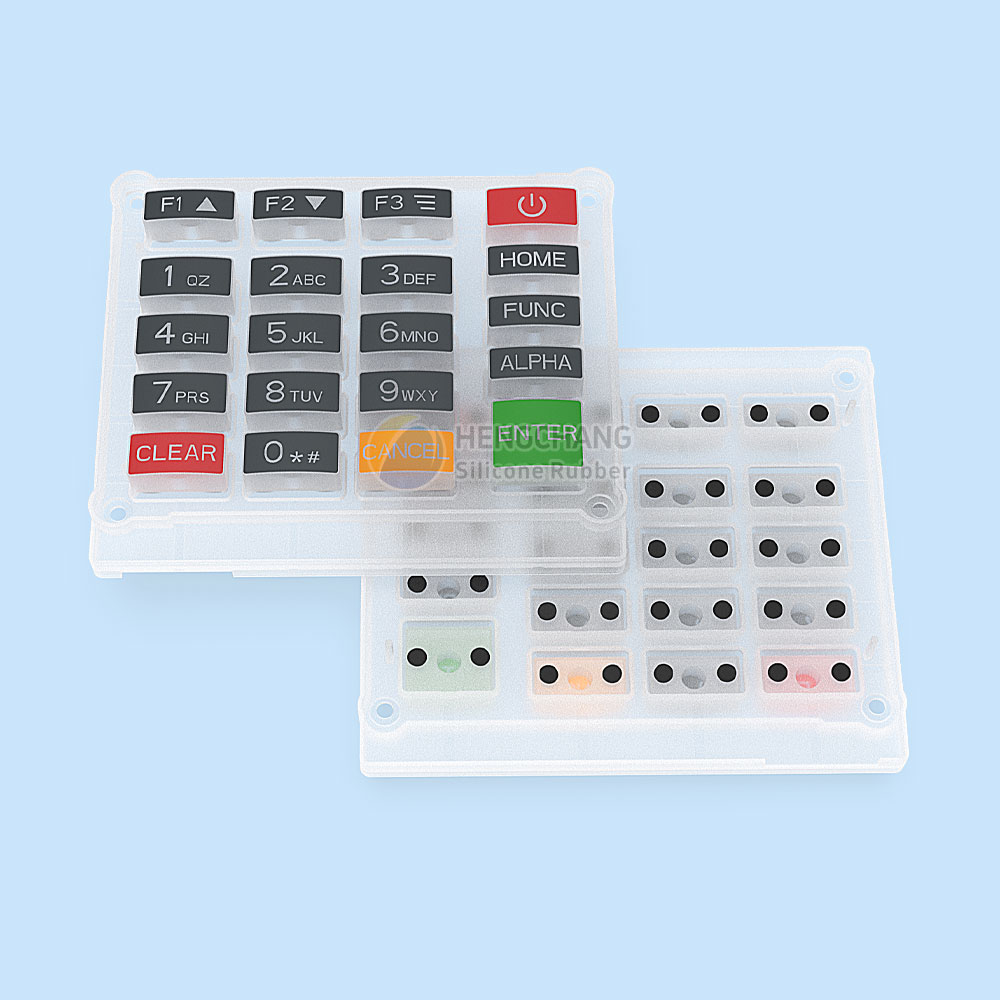 Semi-transparent light-guiding silicone keys for POS keyboard-4